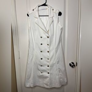 Calvin Klein white button up dress